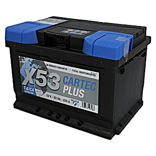 Cartec Autobatterie Plus (Kapazität: 53 Ah, Typ Autobatterie: Blei-Säure)