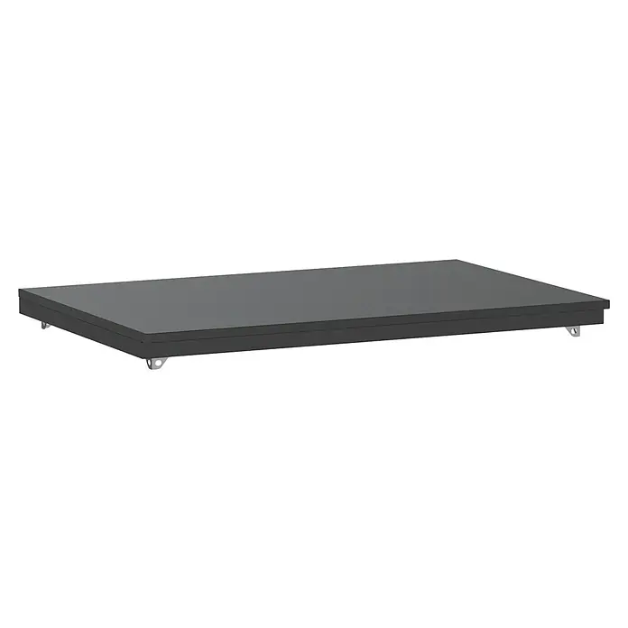 Cozze Elements Arbeitsplatte - Stahl, B x T x H: 90 x 60 x 1,5 cm - Eine schlichte, flache, dunkelgraue Schachtel, ideal für die Aufbewahrung kleiner Gegenstände oder als Geschenkverpackung.