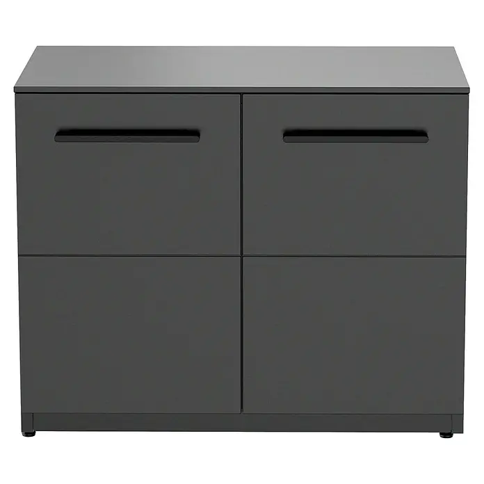 Cozze Elements Arbeitsplatte - HPL (Hochdrucklaminat), B x T x H: 110 x 60 x 1,5 cm - Grauer Schrank mit vier Fächern und minimalistischen Griffen. Ideal für moderne Wohnräume und stilvolle Aufbewahrung.