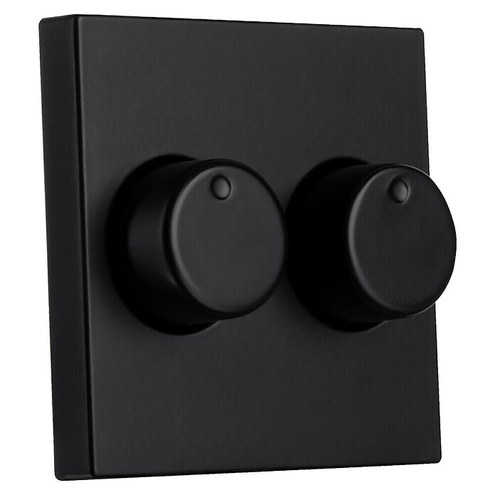 Ion Dimmer-afdekraam Duo (Zwart, Mat, Kunststof) | BAUHAUS