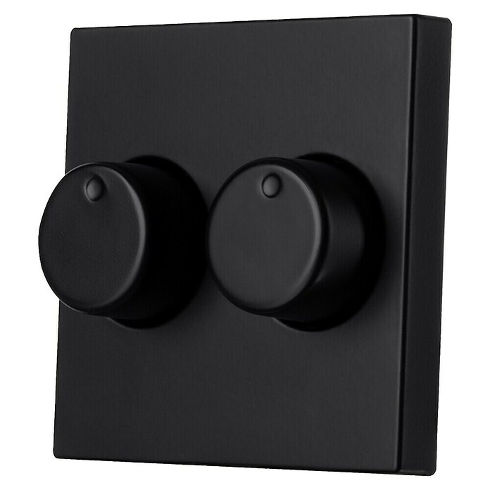 Ion Dimmer-afdekraam Duo (Zwart, Mat, Kunststof) | BAUHAUS