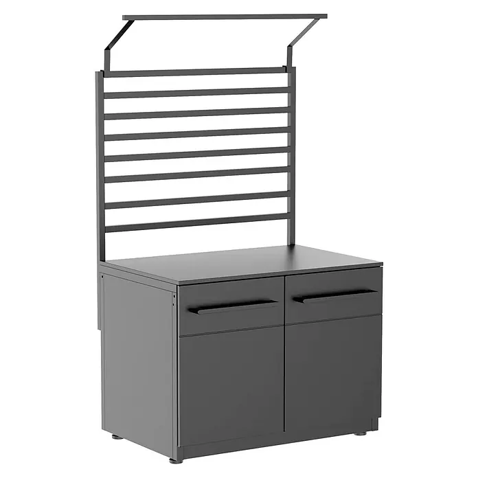 Cozze Elements Halterung für Lichtschlauch - Breite: 90 cm, Stahl/Aluminium, Passend für: Cozze Elements Rückwand - Grauer Outdoor-Küchenschrank mit Schubladen und Regal für den Außenbereich. Ideal für die Organisation Ihrer Kochutensilien im Freien.