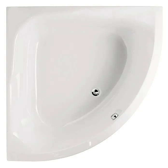 Calmwaters Eckbadewanne Modern Small 2 - Sanitäracryl, Weiß - Bild einer Whirlpool-Badewanne in Eckform, ideal für entspannende Momente und modernes Badezimmerdesign.