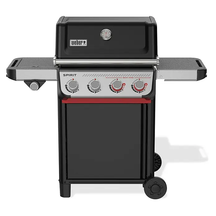 Weber Spirit Gasgrill E-435 - Grillfläche (B x T): 62 x 44 cm, 10,3 kW, Anzahl Brenner: 4 Stk. - Hier sehen Sie einen Weber Spirit Gasgrill mit drei Brennern, ideal für Grillliebhaber. Das Gerät bietet präzise Temperaturkontrolle.
