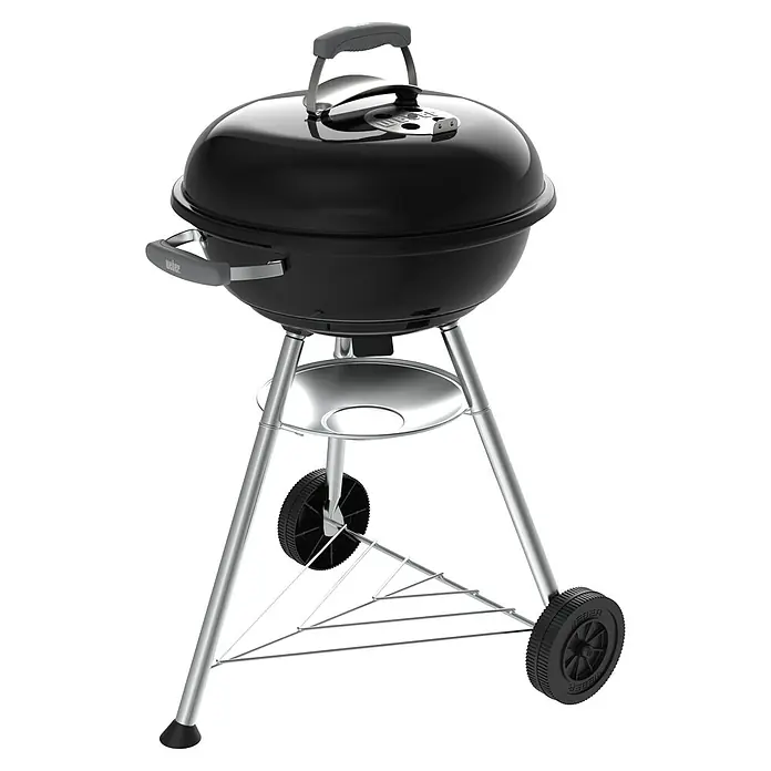 Weber Compact Kugelgrill Kettle - Durchmesser Grillfläche: 47 cm, Schwarz - Weber Holzkohlegrill: Klassischer Kugelgrill für authentisches Grillvergnügen im Garten oder auf der Terrasse. Robust und langlebig.