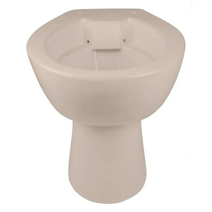 Calmwaters Stand-WC Spülrandlos - Spülrandlos, Ohne Spezialglasur, Spülform: Tief, WC Abgang: Waagerecht, Bahamabeige - Nahaufnahme eines weißen Stand-Bidets mit glatter Oberfläche und elegantem Design, ideal für moderne Badezimmer.