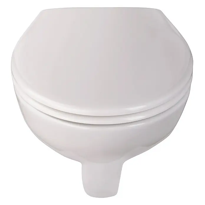 Calmwaters Wand-WC-Set Spülrandlos mit Erhöhung - Spülrandlos, Ohne Spezialglasur, Spülform: Tief, WC Abgang: Waagerecht, Weiß - Weisse wandhängende Toilette mit sanft geschwungenen Formen, ideal für moderne Badezimmer, die Stil und Komfort suchen.