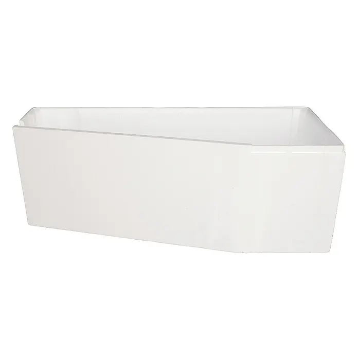 Calmwaters Raumsparbadewanne Essential Small - 160 x 70 cm, Sanitäracryl, Weiß, Links - Weiße Schublade, ideal zur Aufbewahrung von Lebensmitteln oder anderen Gegenständen. Perfekt für Kühlschrank oder Gefrierschrank.