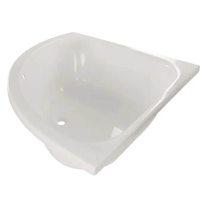 Calmwaters Eckbadewanne Modern Small 2 - Sanitäracryl, Weiß - Weißes Eckwaschbecken mit glänzender Oberfläche, das sich ideal für kleine Badezimmer eignet und eine platzsparende Lösung bietet.