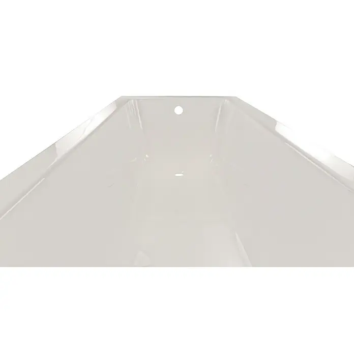 Calmwaters Badewanne Modern Square - Sanitäracryl, Weiß - Diese Nahaufnahme zeigt eine Badewanne, wobei das schlichte, weiße Design und die glatte Oberfläche hervorgehoben werden.