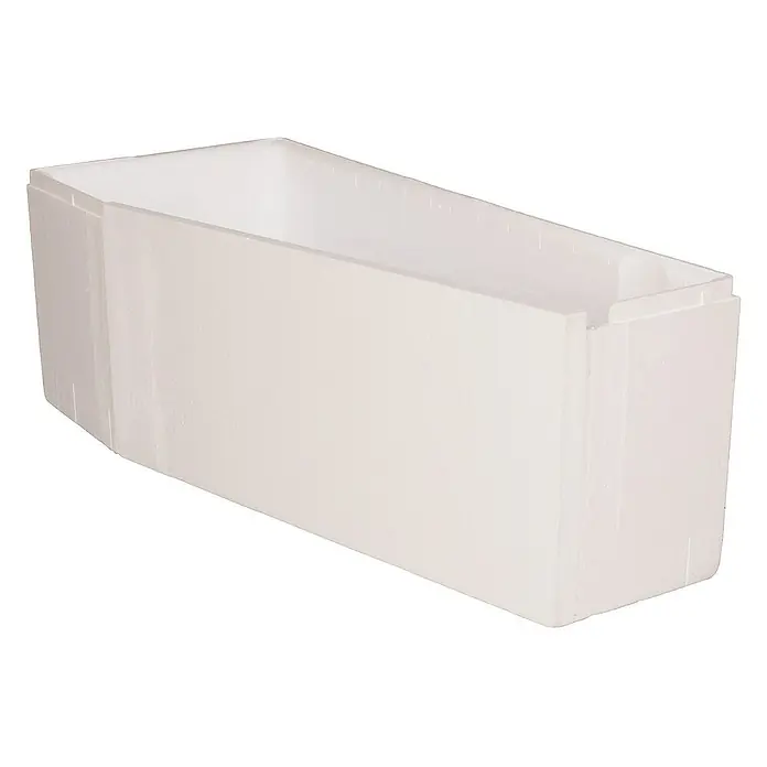 Calmwaters Raumsparbadewanne Essential Small - 160 x 70 cm, Sanitäracryl, Weiß, Rechts - Abgebildete ist eine weiße Aufbewahrungsbox aus Styropor mit rechteckiger Form und offenen Oberseite. Ideal für Lagerung.