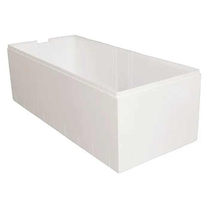 Calmwaters Badewanne Modern Curved - Sanitäracryl, Weiß - Weiße Styroporbox zur Aufbewahrung und zum Transport von temperaturempfindlichen Produkten, ideal für den sicheren Versand.