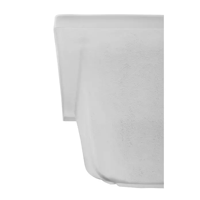 Calmwaters Badewanne Modern Curved - Sanitäracryl, Weiß - Nahaufnahme einer weißen Harzspüle mit einer faserigen Textur, die ihre robuste und moderne Ästhetik hervorhebt.