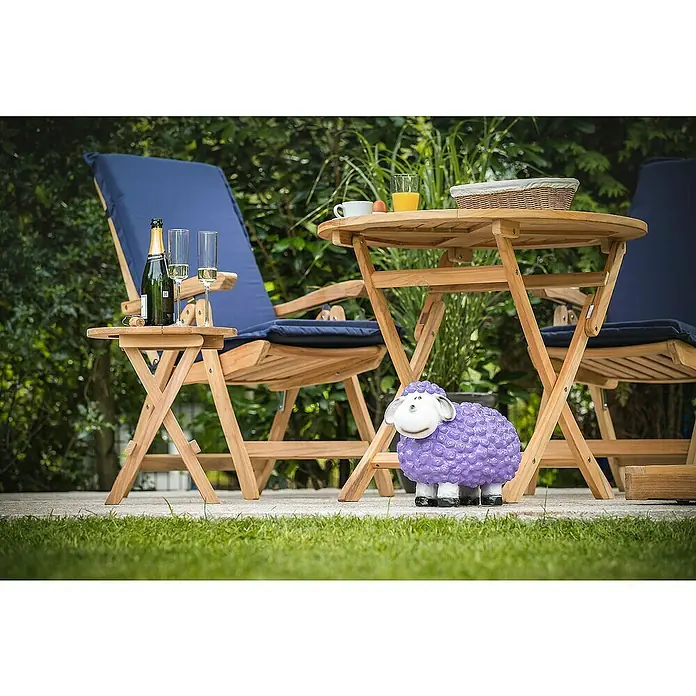 Kai Wiechmann Sitzauflage - Hochlehner, L x B x H: 117 x 47 x 6 cm, Polyacryl, Naturweiß - Gartenidylle mit Holzmöbeln und Deko-Schaf.