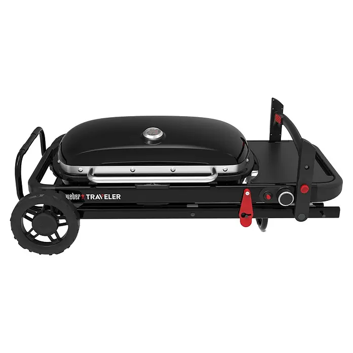 Weber Gasgrill Traveler - Grillfläche (B x T): 63 x 34 cm, 3,8 kW, Anzahl Brenner: 1 Stk. - Weber Traveler Grill, ein kompakter und tragbarer Gasgrill für unterwegs, mit robustem Design und einfacher Bedienung.