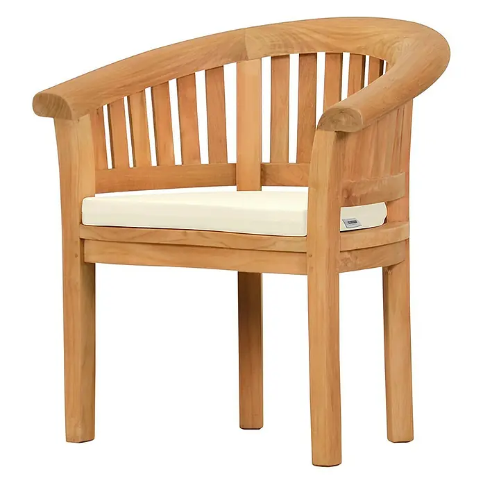 Kai Wiechmann Sitzauflage - Sessel, Polyacryl, Naturweiß - Elegantes Gartenmöbel: Dieser Armlehnstuhl aus massivem Teakholz mit cremefarbenem Sitzkissen ist eine stilvolle Ergänzung für jeden Außenbereich.