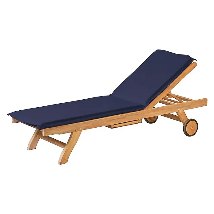 Kai Wiechmann Liegenauflage - Liege, Sonnenliege, Relaxliege, L x B x H: 195 x 60 x 6 cm, Polyacryl, Marineblau - Eine stilvolle Holzliege mit dunkelblauer Polsterung, ideal für den Garten oder die Terrasse. Entspannung pur auf dieser Sonnenliege.