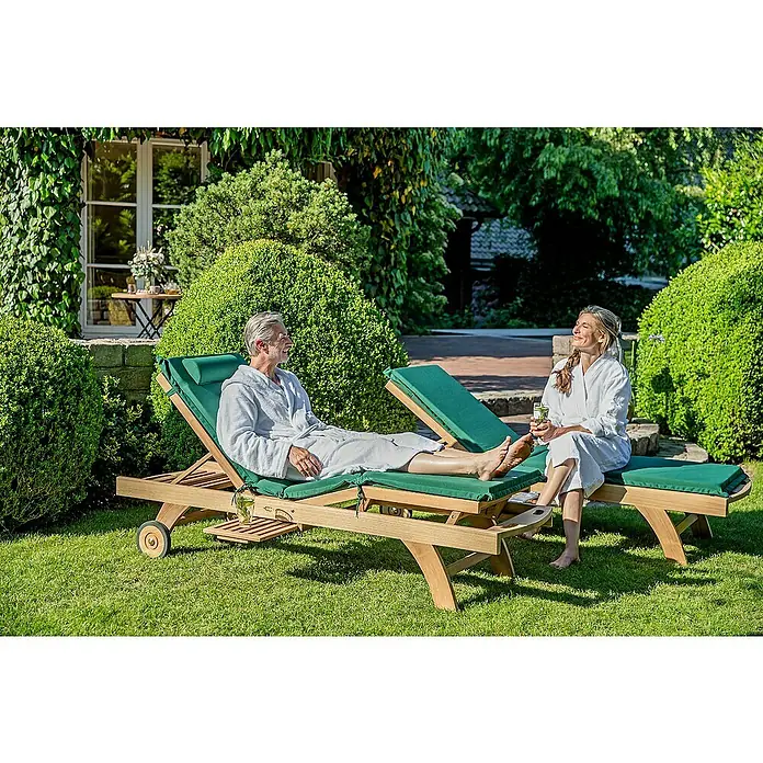 Kai Wiechmann Liegenauflage - Sonnenliege, Hochlehner, Relaxchair, L x B x H: 49 x 36 x 6 cm, Polyacryl, Dunkelgrün - Entspannen Sie stilvoll auf dieser Sonnenliege! Ideal für Garten, Terrasse oder Balkon, bietet sie Komfort und modernes Design für Ihre Erholung.