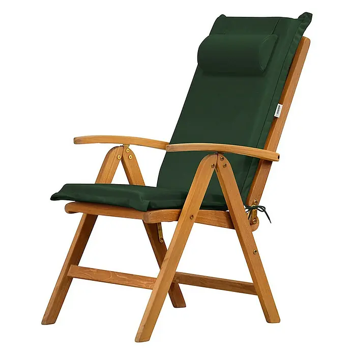 Kai Wiechmann Liegenauflage - Sonnenliege, Hochlehner, Relaxchair, L x B x H: 49 x 36 x 6 cm, Polyacryl, Dunkelgrün - Holzliegestuhl mit grüner Polsterung, ideal für den Garten oder die Terrasse. Der Stuhl bietet Komfort und Stil.