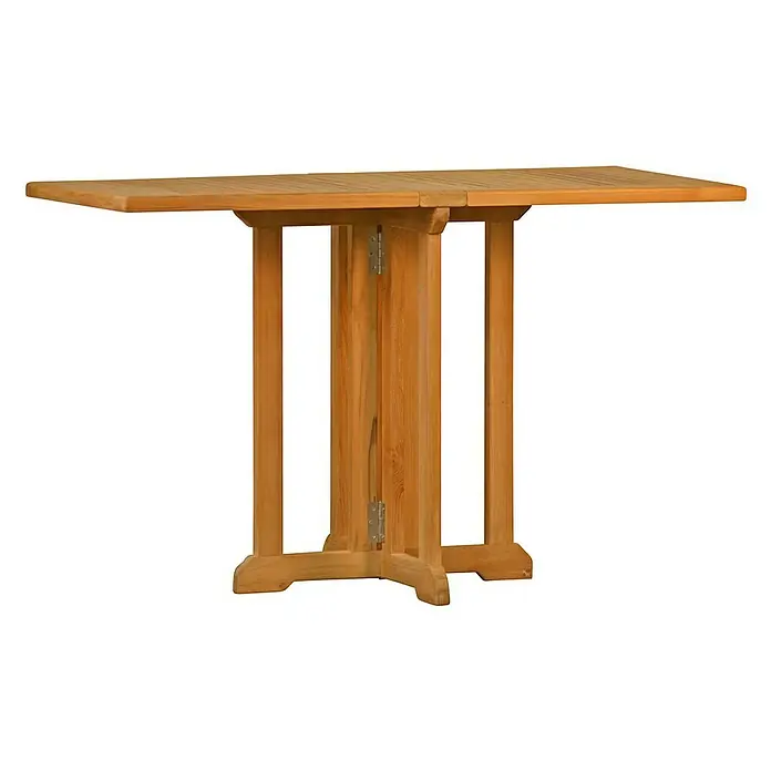 Kai Wiechmann Balkontisch - L x B x H: 120 x 60 x 76 cm, Teakholz, Klappbar, Rechteckig, Naturbelassen - Klapptisch aus Holz mit rechteckiger Tischplatte und zusammenklappbarem Gestell für drinnen und draußen.
