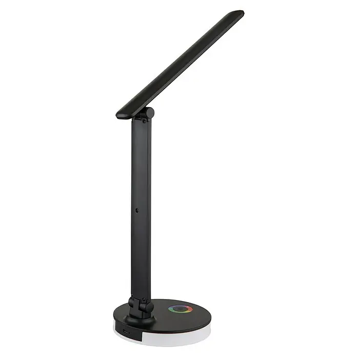 Globo LED-Tischleuchte Geraldo - 5 W, L x B x H: 280 x 150 x 500 mm, Mehrfarbig, Schwarz - Modernes, schwarzes LED-Schreibtischlampe mit verstellbarem Arm, ideal für Büro oder Zuhause. Energiesparend und stilvoll.