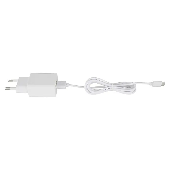 Globo LED-Tischleuchte Geraldo - 5 W, L x B x H: 280 x 150 x 500 mm, Mehrfarbig, Weiß - Weisses Ladegerät mit Kabel, ideal für schnelles und effizientes Aufladen Ihrer Geräte. Kompaktes Design für Reisen und den täglichen Gebrauch.