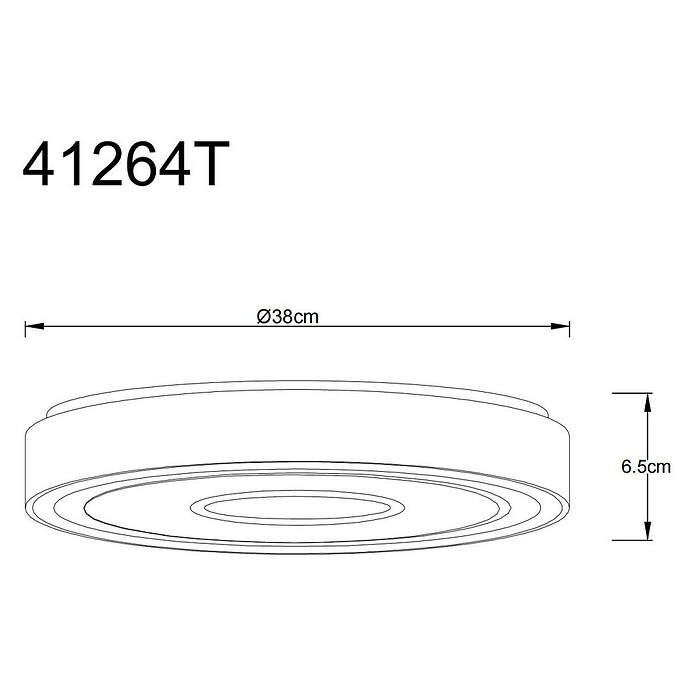 Globo LED-Deckenleuchte rund Astania (Farbe Gehäuse: Weiß, Ø x H: 38 x 6,5 cm, Tunneleffekt mittig, Warmweiß) | BAUHAUS