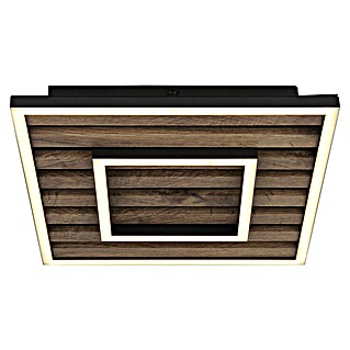 Globo Plafón LED Wood (L x An x Al: 300 x 300 x 60 mm, Marrón, 18 W, Blanco cálido)