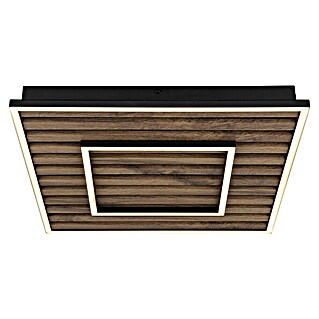 Globo Plafón LED Wood (L x An x Al: 450 x 450 x 60 mm, Marrón, 36 W, Blanco cálido)