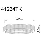 Globo LED-Deckenleuchte rund Astania (Farbe Gehäuse: Weiß, Ø x H: 38 x 6,5 cm, Tunneleffekt mittig, und Kristall-Sand, Warmweiß) | BAUHAUS