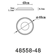 Globo Okrugla stropna LED svjetiljka Eila  (48 W, Ø x V: 48 x 6,3 cm) | BAUHAUS