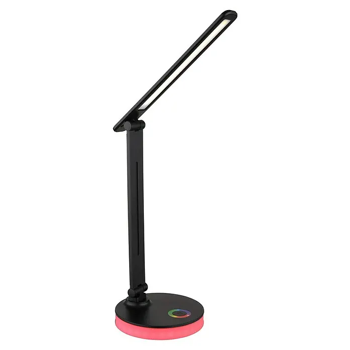 Globo LED-Tischleuchte Geraldo - 5 W, L x B x H: 280 x 150 x 500 mm, Mehrfarbig, Schwarz - Die moderne LED-Tischleuchte mit Farblichteffekten bietet eine flexible Beleuchtungslösung für jeden Arbeitsbereich.