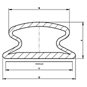 Solid Elements Selbstklebedichtung (Weiß, 5 m x 12 mm x 6 mm, Einsatzbereich: Fenster)