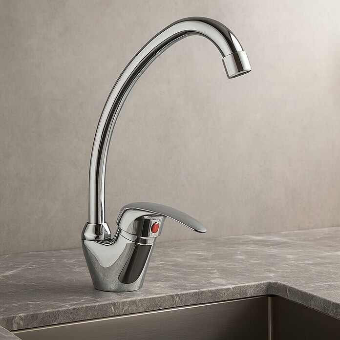 Rousseau Grifo de cocina Curve (Cromo, Brillante, Caño alto)