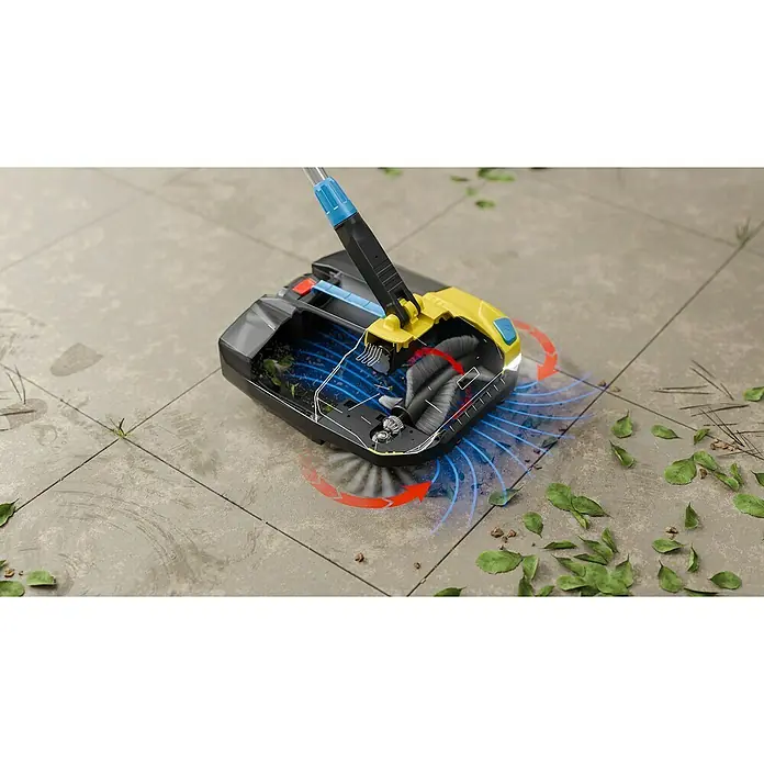 Gloria Power for All 18V Akku-Handkehrmaschine EasySweep 18V - 18 V, 1 Akku, Arbeitsbreite: 40 cm, 4,5 l - Der Kehrmaschine mit transparentem Gehäuse, durch das die Funktionsweise sichtbar wird, reinigt effektiv Blätter und Schmutz.