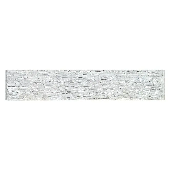 Beckers Betonzaun Zaunelement Standard Rockstone Motiv - 200 x 38,5 cm, Beton, Betongrau - Dekoratives Wandpaneel in Weiß mit Steinmuster, ideal für die Innenraumgestaltung und zur Schaffung einer stilvollen Atmosphäre.