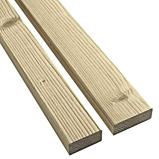 Holzpfosten (L x B x S: 199 x 9 x 4,5 cm, Fichte, Olivbraun)
