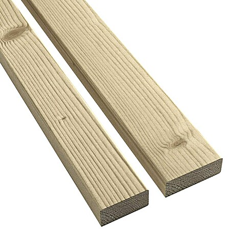 Holzpfosten (L x B x S: 199 x 9 x 4,5 cm, Fichte, Olivbraun)