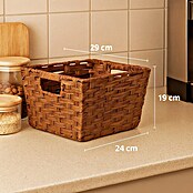 Versa Cesta para el baño alta con asas (L x An x Al: 29 x 24 x 19 cm, Fibras plásticas, Marrón) | BAUHAUS