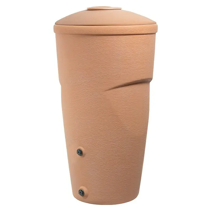 Regentonne Wallycan - 270 l, Terrakotta, 1 Stk. - Regentonne in Terrakotta-Optik. Die Tonne ist aus robustem Kunststoff gefertigt und verfügt über einen Deckel. Ideal für die Gartenbewässerung.