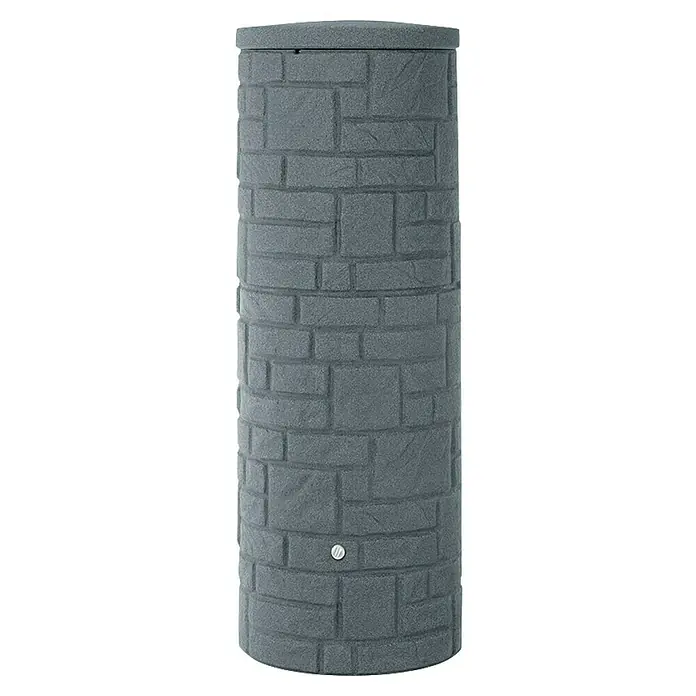 Arves Regenspeicher Arcado - 360 l, Black Granitfarben - Stilvolle graue Regenspeicher-Säule mit Steindekor. Der Tank ist eine dekorative und umweltfreundliche Lösung zur Regenwassernutzung.