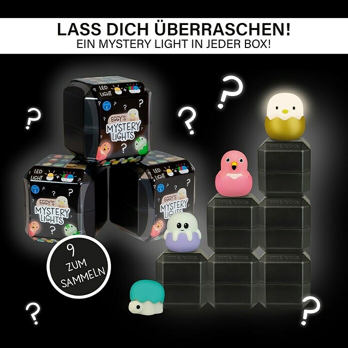 MegaLight LED-Nachtlicht Eggy Mystery Light Box (0,2 W, L x B x H: 45 x 45 x 50 mm, RGBW, Gesamtstückzahl: 1 Stk.) | BAUHAUS