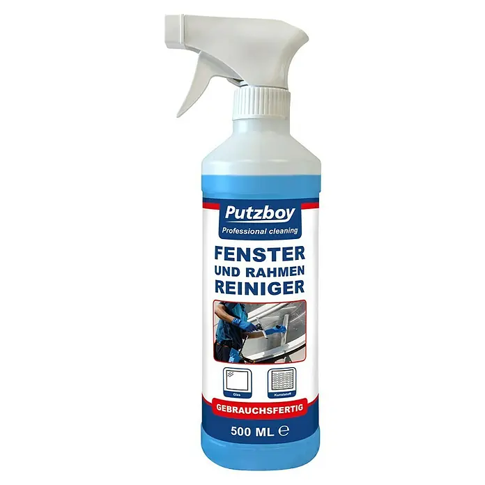 Poliboy Reinigungsmittel Putzboy Fenster- & Rahmenreiniger - Sprühflasche, 500 ml - Putzboy Fensterreiniger für streifenfreie Sauberkeit von Fenstern und Rahmen, gebrauchsfertig mit 500ml Inhalt.