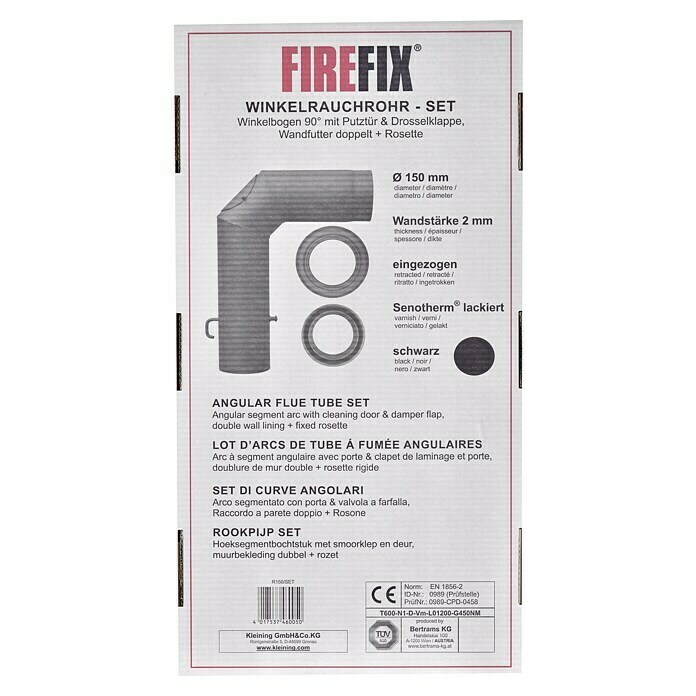 Firefix Kaminrohr-Set (Durchmesser: 150 mm, Mit Drosselklappe, Schwarz) | BAUHAUS