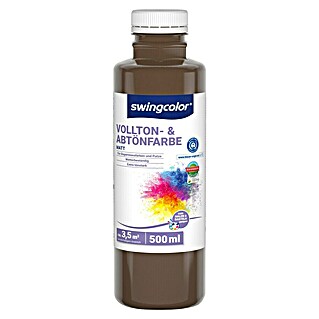 swingcolor Vollton- & Abtönfarbe (Braun, Matt, 500 ml, Konservierungsmittelfrei)