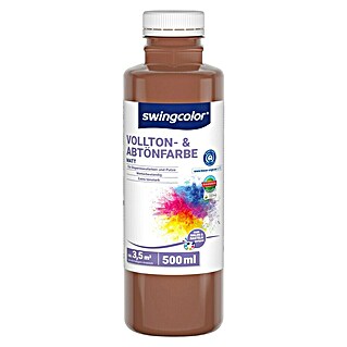swingcolor Vollton- & Abtönfarbe (Moccabraun, Matt, 500 ml, Konservierungsmittelfrei)