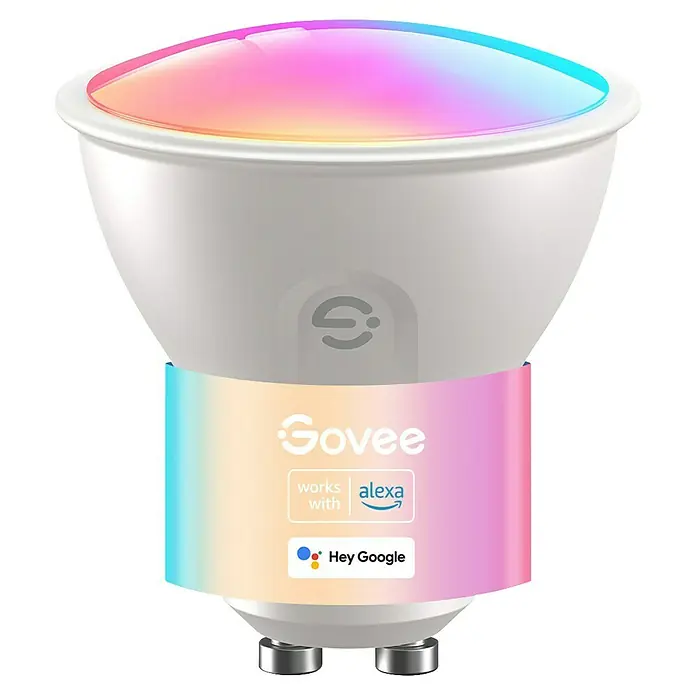 LED-Lampe - GU10, Dimmbar, RGBW, 400 lm, 4,8 W, 2 Stk. - Intelligente Govee LED-Glühbirne, die mit Alexa und Google Assistant kompatibel ist, mit Farbwechselfunktion.
