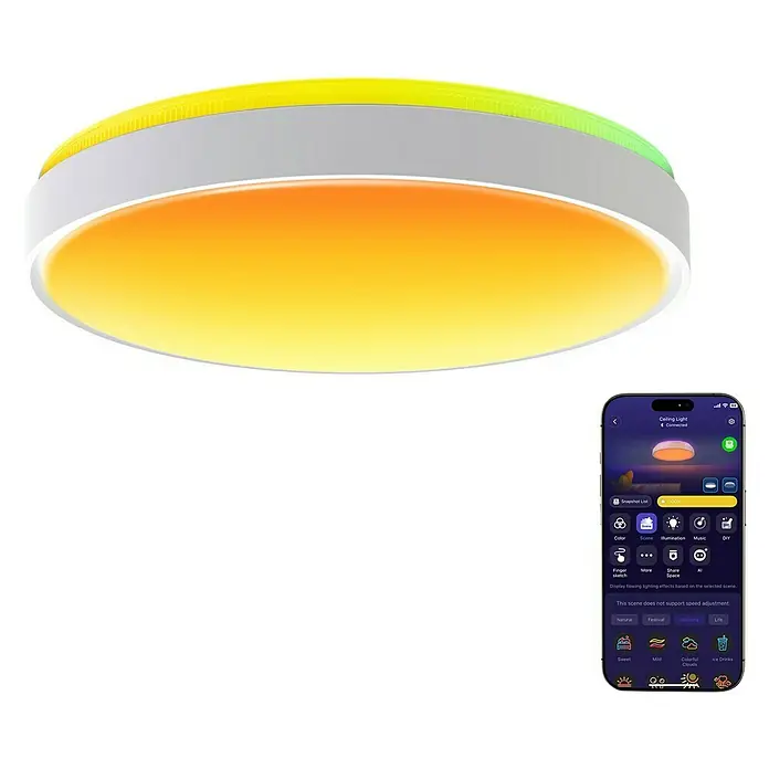 Govee LED-Deckenleuchte rund - 24 W, Weiß, RGBW, Durchmesser: 38,1 cm - Smart LED Deckenleuchte mit Farbwechsel und App-Steuerung für eine individuelle Beleuchtung in jedem Raum.