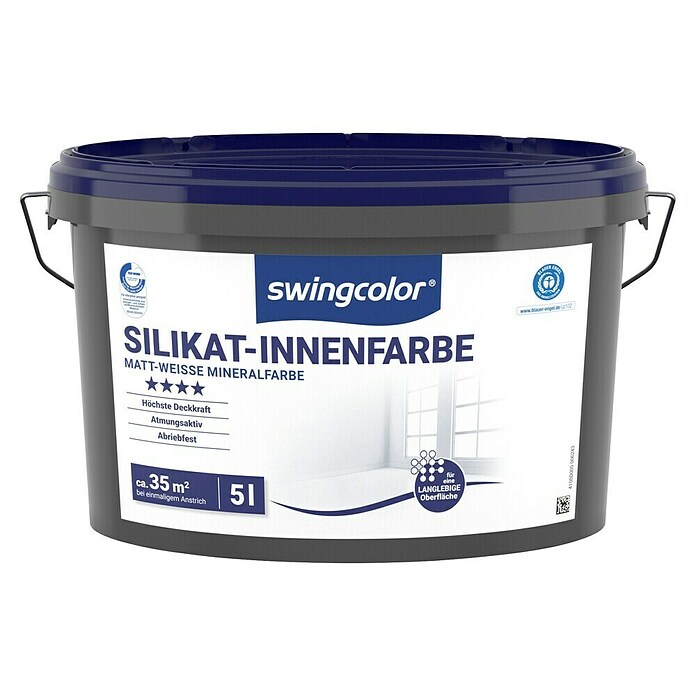 swingcolor Silikat-Wandfarbe (Weiß, Matt, 5 l)