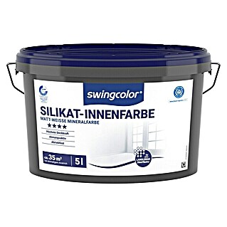 swingcolor Wandfarbe Silikat-Innenfarbe (Weiß, Matt, 5 l, Konservierungsmittelfrei)